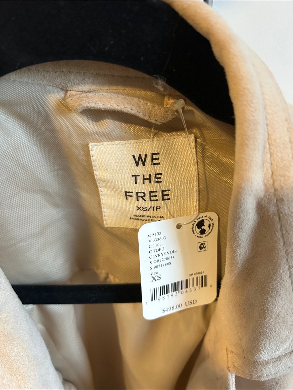 We The Free nimbus suede jacket in tofu ivory color - Picture 5 of 6